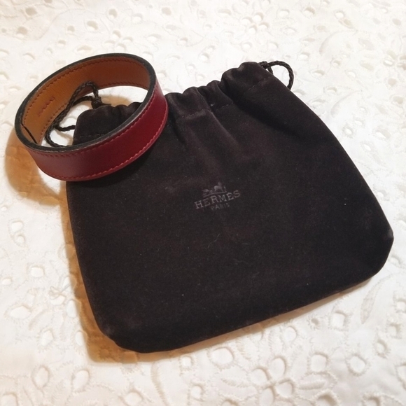 Hermes Jewelry - Hermes Paris Pourtour Leather Bangle Bracelet